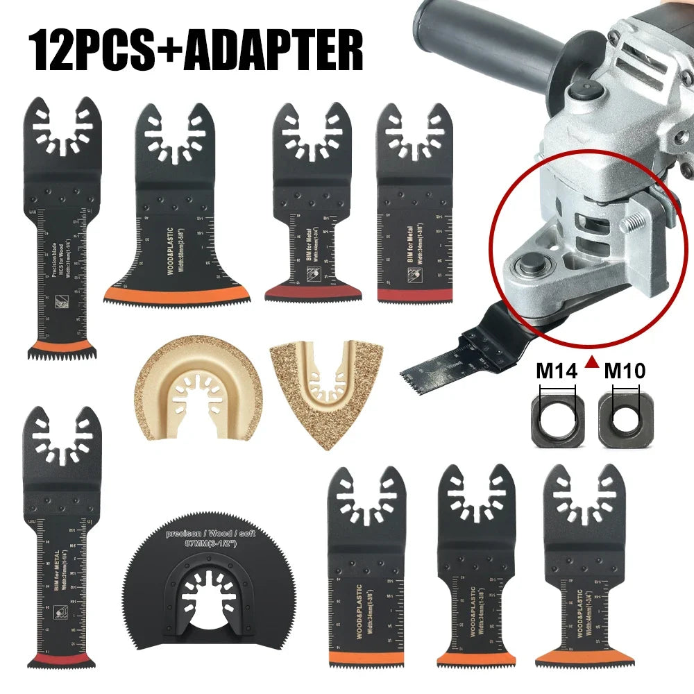 Tooth Oscillating Saw Blade Kit - 10-39PCS Carbide Multitool Blades for Wood PVC & Metal Cutting