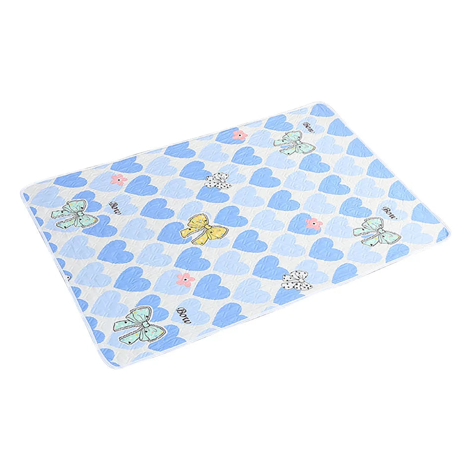 80x120cm 4-Layer Cartoon Dino Diaper Changing Mat – Waterproof Washable Pad for Baby Care & Menstrual Use