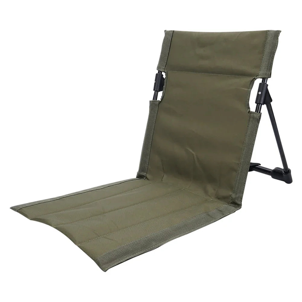 Foldable Outdoor Camping Chair – Portable Garden & Beach Lazy Chair with Backrest Cushion for Picnic, Travel & Relaxation