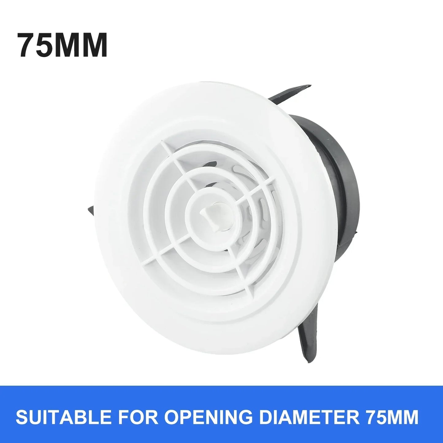 75-200mm Adjustable Round Wall Vent – ABS Indoor Ventilation Grille with Airflow Control
