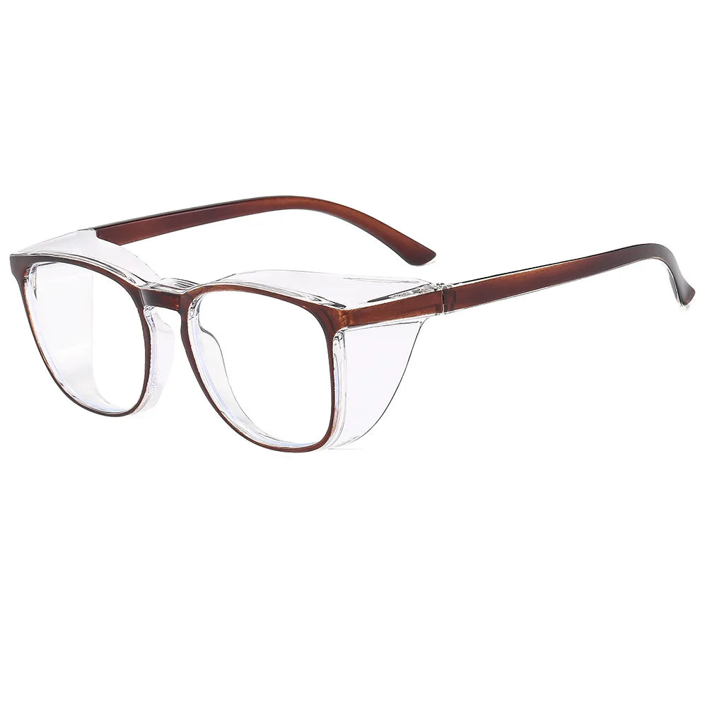 Clear Safety Glasses Anti-Fog Blue Light Blocking Square Frame Scratch Resistant Protective Work Eyewear for Men & Women Nurses