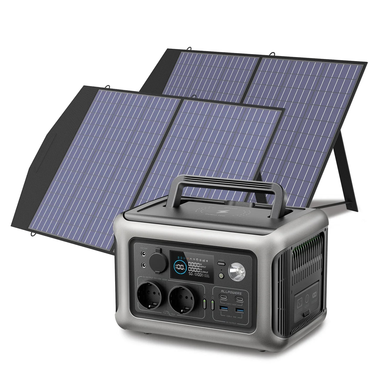 ALLPOWERS R600 Solar Generator - 600W, 299Wh LiFePO4 Portable Power Station with Optional Solar Panel and Solar Charger for Camping