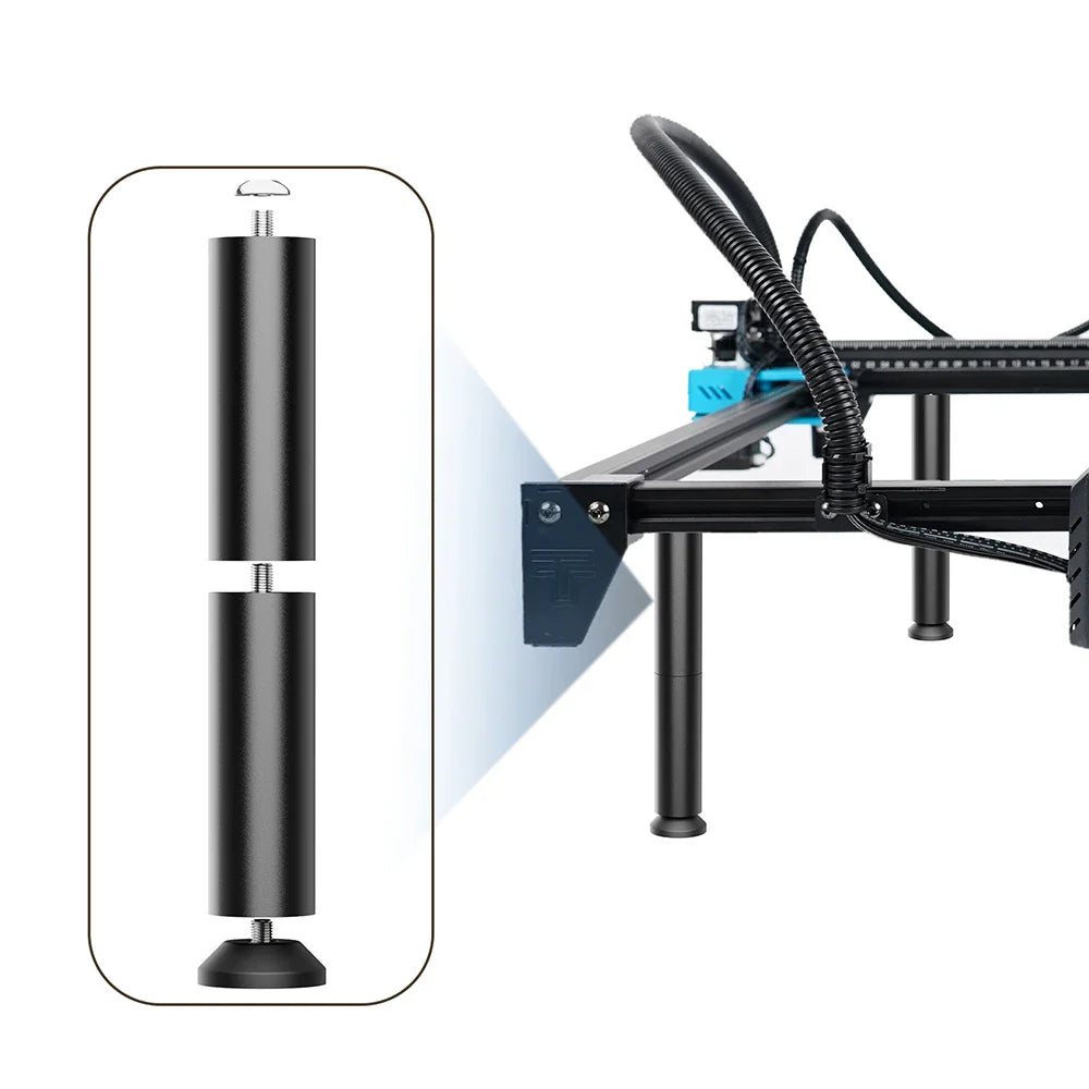 Laser Engraving Machine Heightening Kit – 150mm Metal Leg Expansion Column for Y-Axis Rotary Roller Module