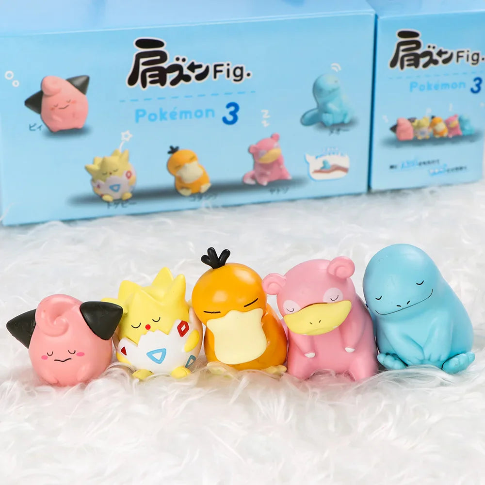 Pokemon Figure Toy Set – Sylveon, Mew, Fuecoco, Plusle, Minun | 4-6pcs Cute Collectible Desktop Decorations with Box