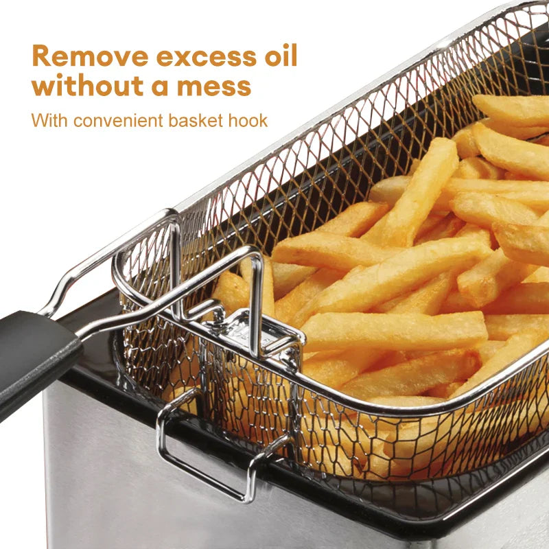 2000W Electric Deep Fryer – 4L Oil Frying Machine with Adjustable Thermostat for Chicken, Fries & Grill