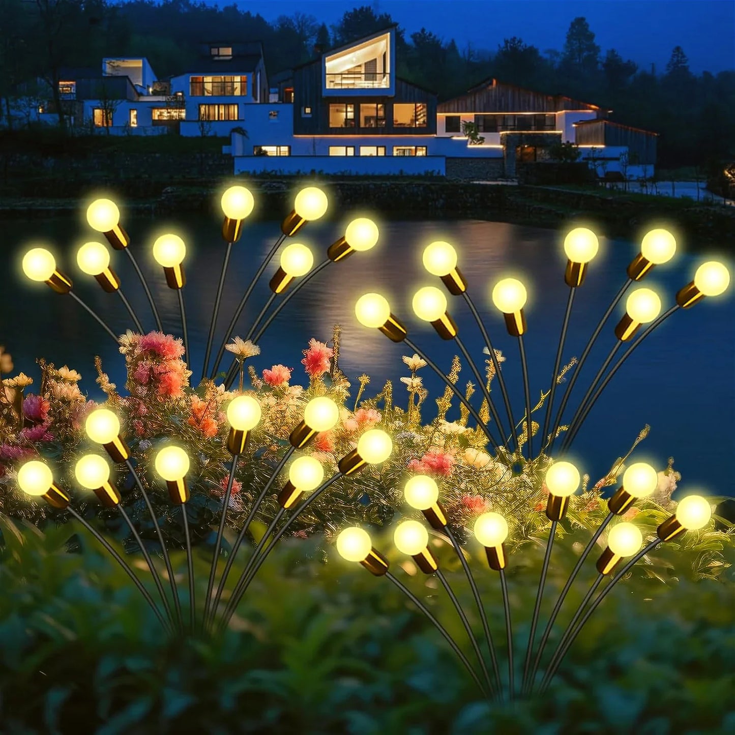 Solar Wind Firefly Garden Lights – LED Outdoor Lawn Lamp with Wind-Driven Effect, Landscape Ground Plug Holiday Garden Decoration