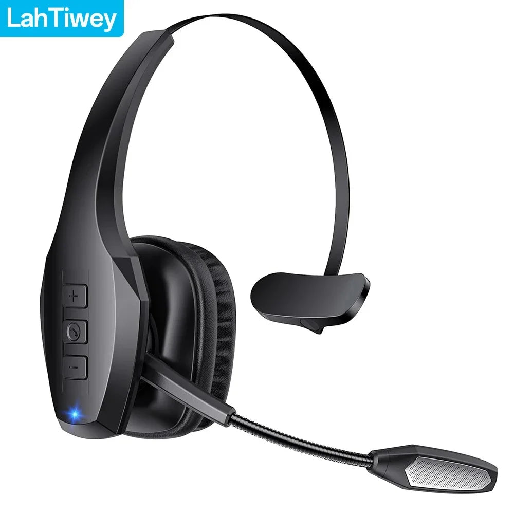 Premium Trucker Bluetooth Headset – Wireless Noise-Canceling Mono Headset with Mic, 30-Hour Talk Time