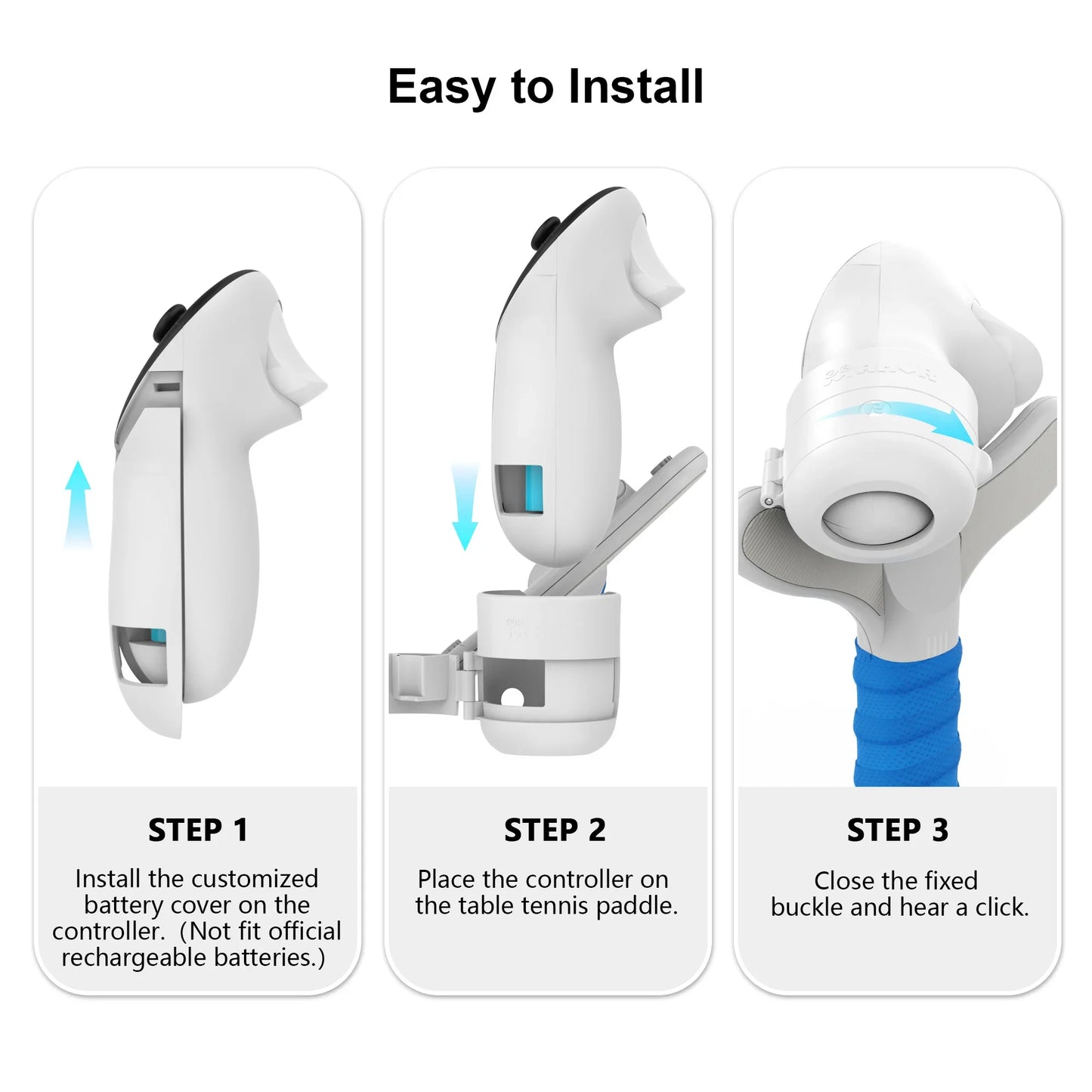 AMVR Table Tennis Paddle Grip for Meta Quest 3 Controllers – Handle Accessory to Elevate VR Gaming Experience