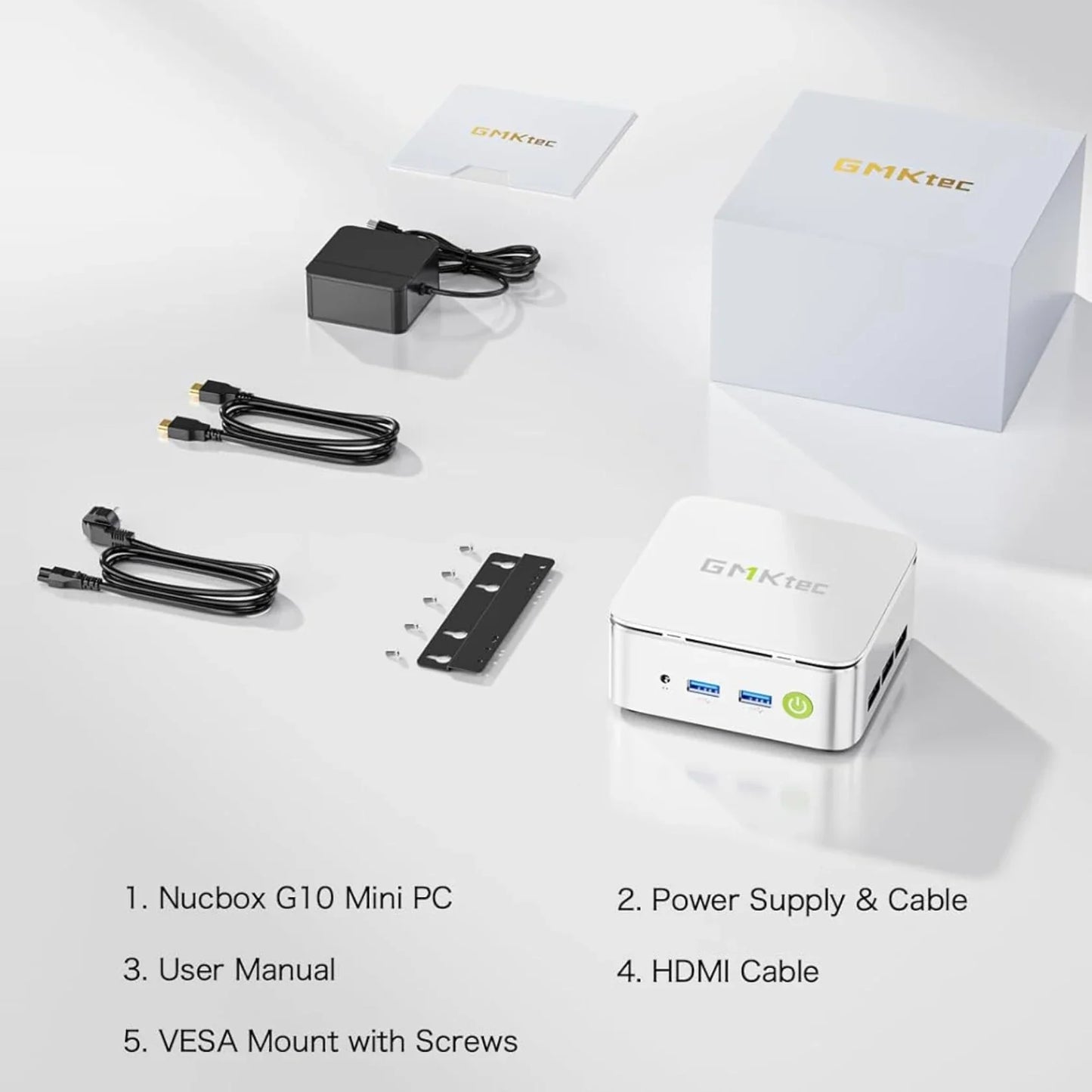 GMKtec G10 Mini PC – AMD Ryzen 5 3500U Desktop, 2.5GbE LAN, WiFi 5, Type-C, Triple 4K Display