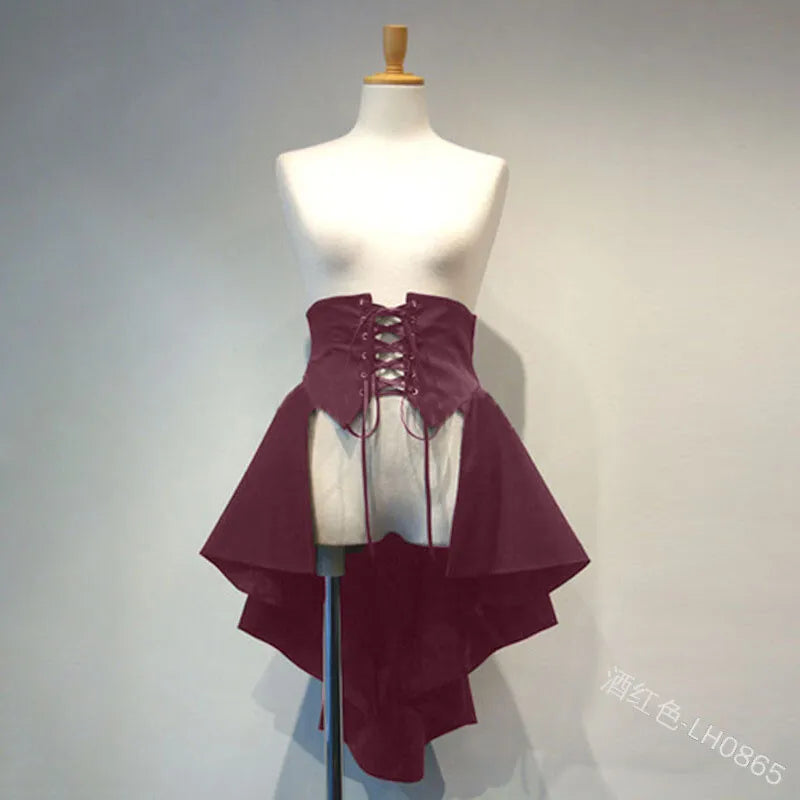 Women’s Lolita Gothic Punk Skirt – Waist-Up Bandage Irregular Hem Halloween Costume