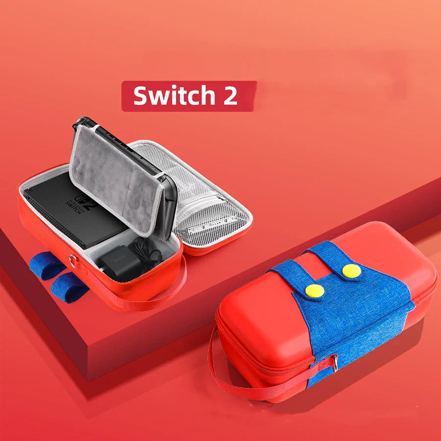 Nintendo Switch 2 Carrying Case with OLED Protective Cover โ Large Capacity Hard Shell Storage Bag with Stand
