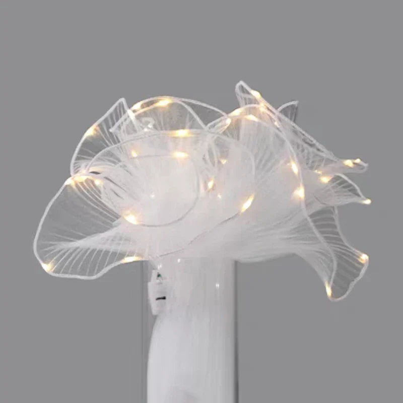 LED Flower Wrapping Paper – Lace Mesh Lighted Bouquet Packaging for Wedding, Birthday & Gift Decorations