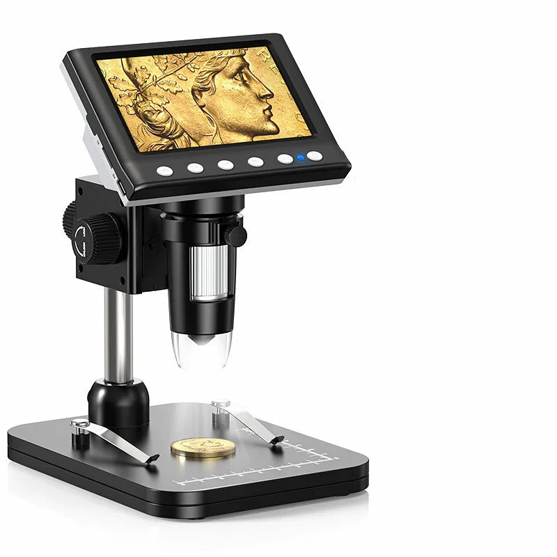 Hayve 4.3” Digital Microscope – 1000X 1080P Coin & Soldering Microscope with 8 LEDs, PC View Video Inspection Tool for Electronics Repair