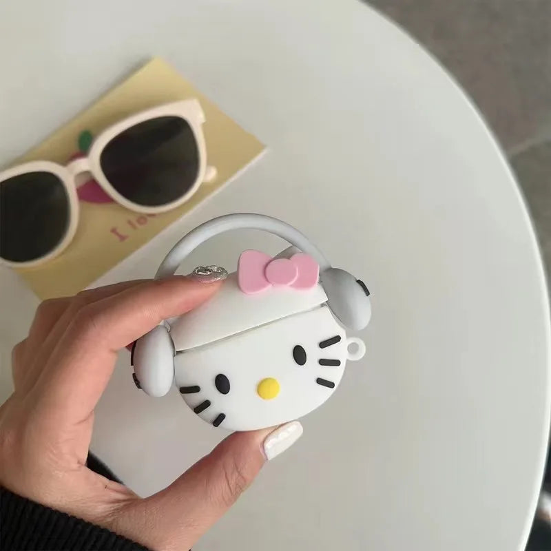3D Cartoon Silicone Case for AirPods 4 (2024) & AirPods Pro 2/3 — Protective Earphone Charging Cover with Hook