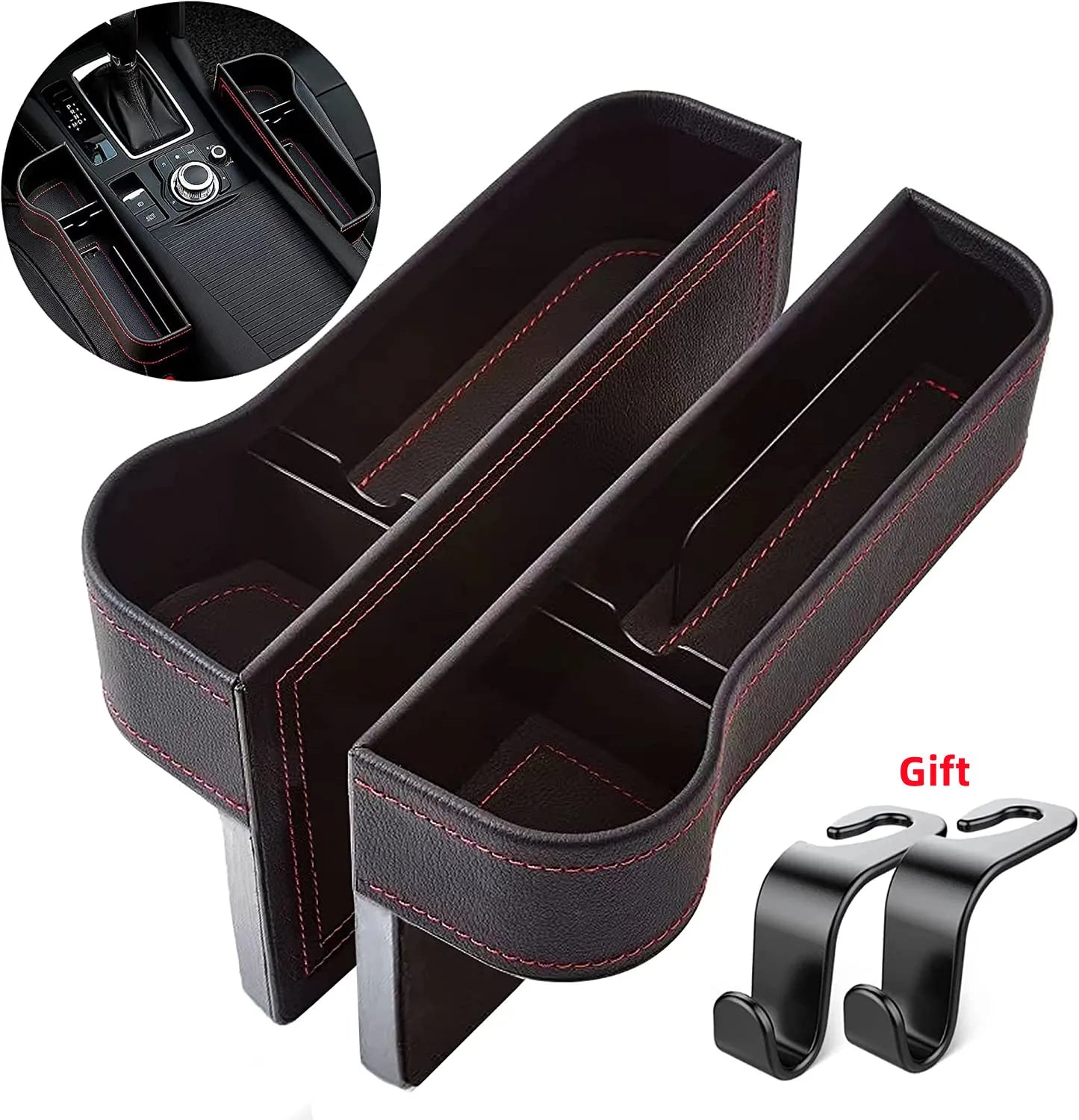 Car Seat Gap Filler Organizer – Leather Multifunctional Storage Box for Car Seat Gap Management & Automotive Accessories