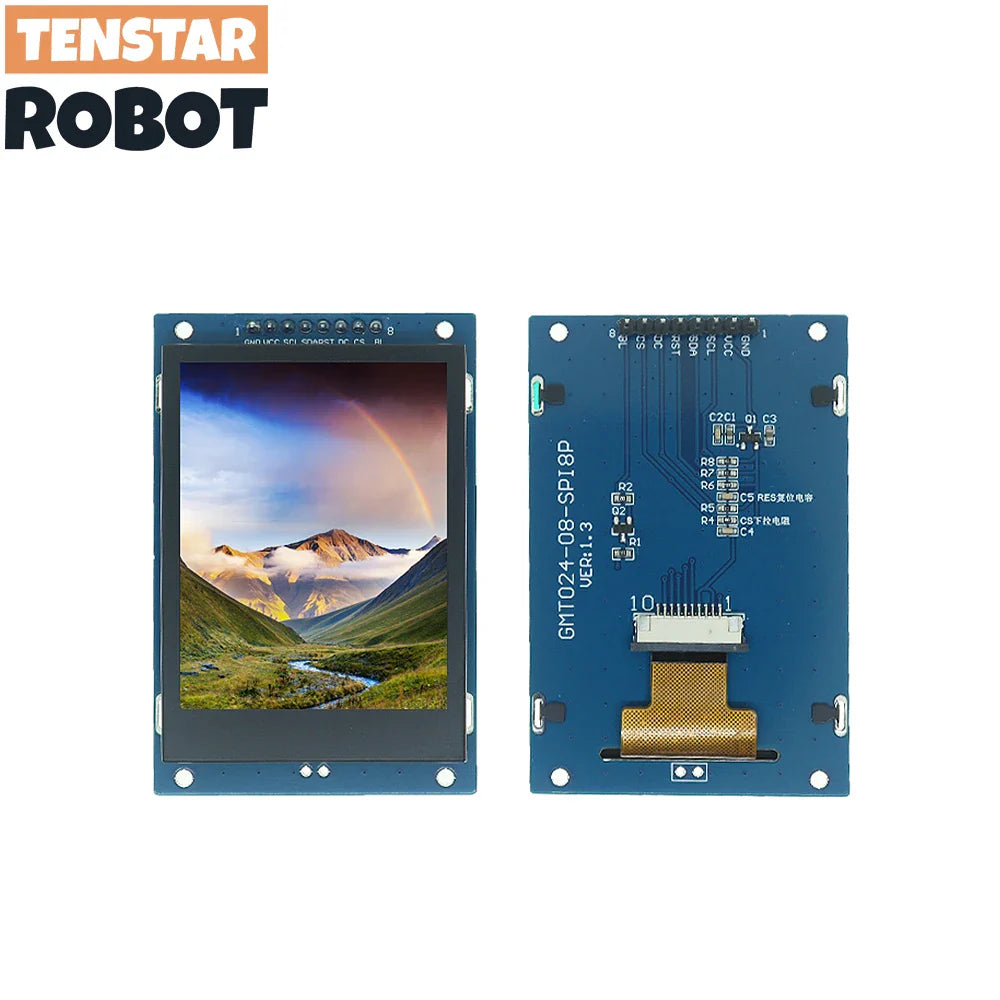 TENSTAR ROBO SPI TFT LCD Display Module – 2.4/2.8/3.5 Inch 240x320 & 320x480, 5V/3.3V PCB Adapter, ST7789V/ST7796S