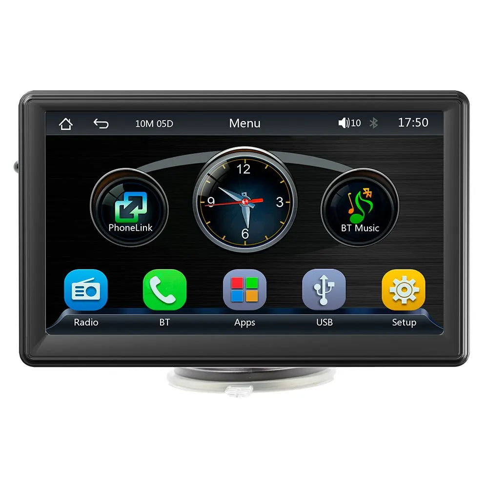 Universal 7-Inch Car Radio Multimedia Player – Wireless CarPlay & Android Auto Touchscreen with Sun Visor B500