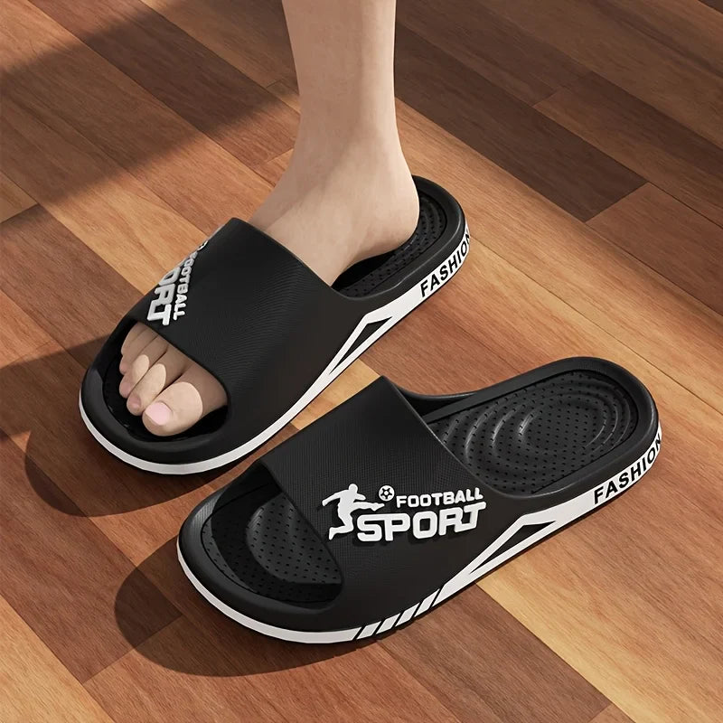 2025 Men’s Summer Slippers – Soft PVC Outdoor Sports Sandals, Thick Anti-Slip Cool Beach & Home Slides