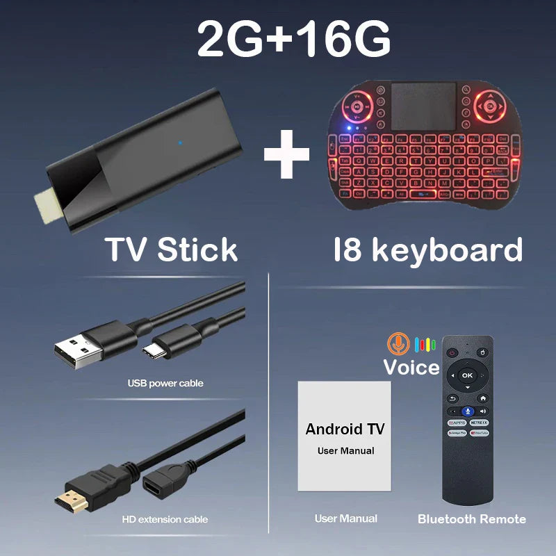 Q12 Mini TV Stick Android 14 – Quad-Core ATV Smart TV Box 4GB RAM 64GB/128GB ROM WiFi 2.4G & 5G Global Streaming