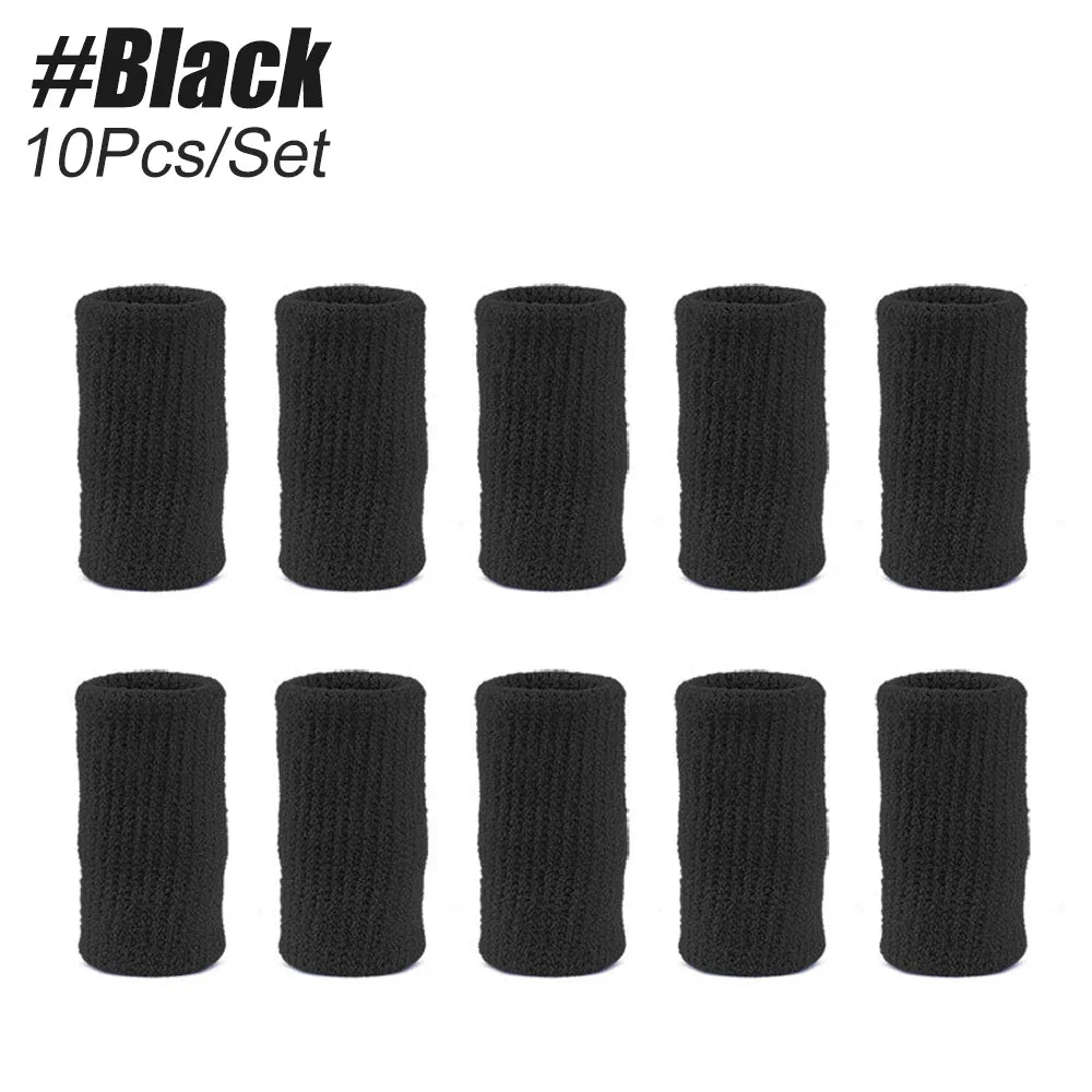 10Pcs Finger Sleeves Set – Soft Breathable Nylon Thumb Brace & Elastic Support Tape for Sports & Arthritis Relief