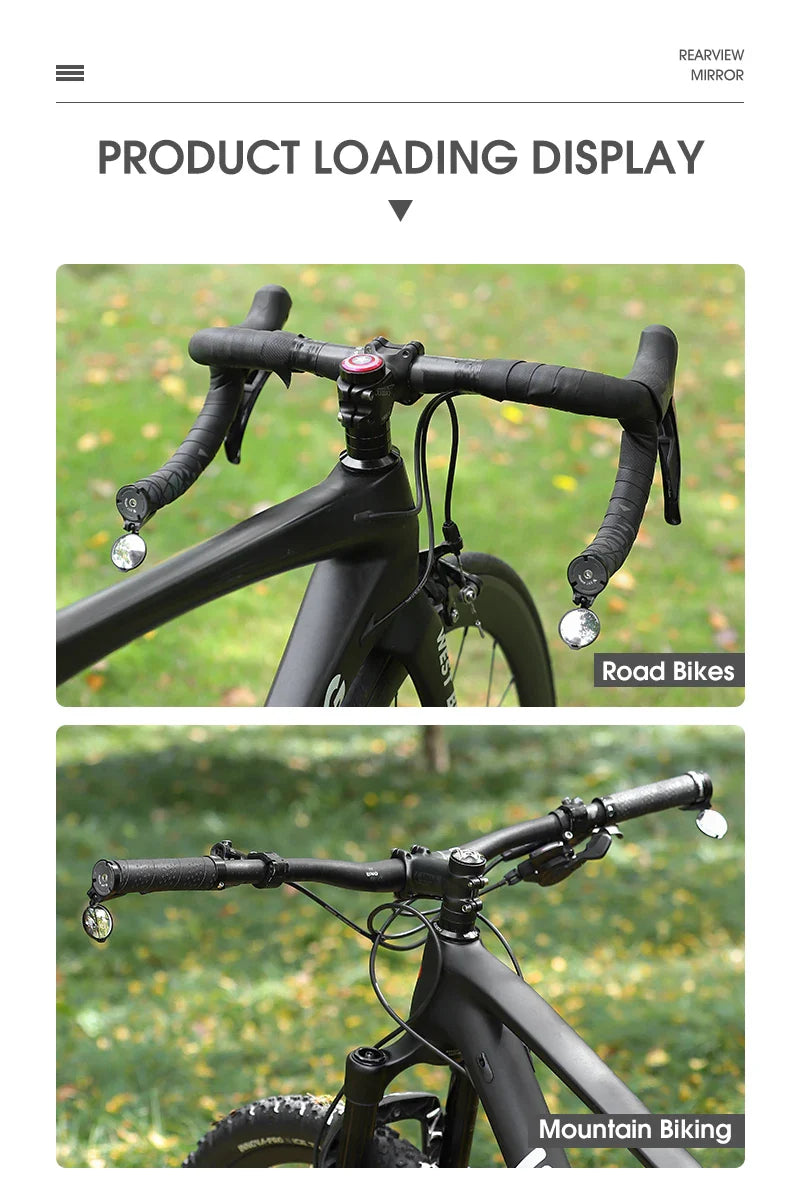 WEST BIKING Adjustable Bicycle Rearview Mirror – Universal Convex Handlebar End Mirror for MTB & Road Bikes