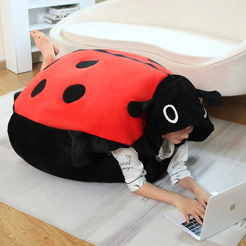 80/100CM Big Turtle Shell Plush — Wearable Stuffed Pillow Sleeping Bag, Funny Soft Cushion Gift