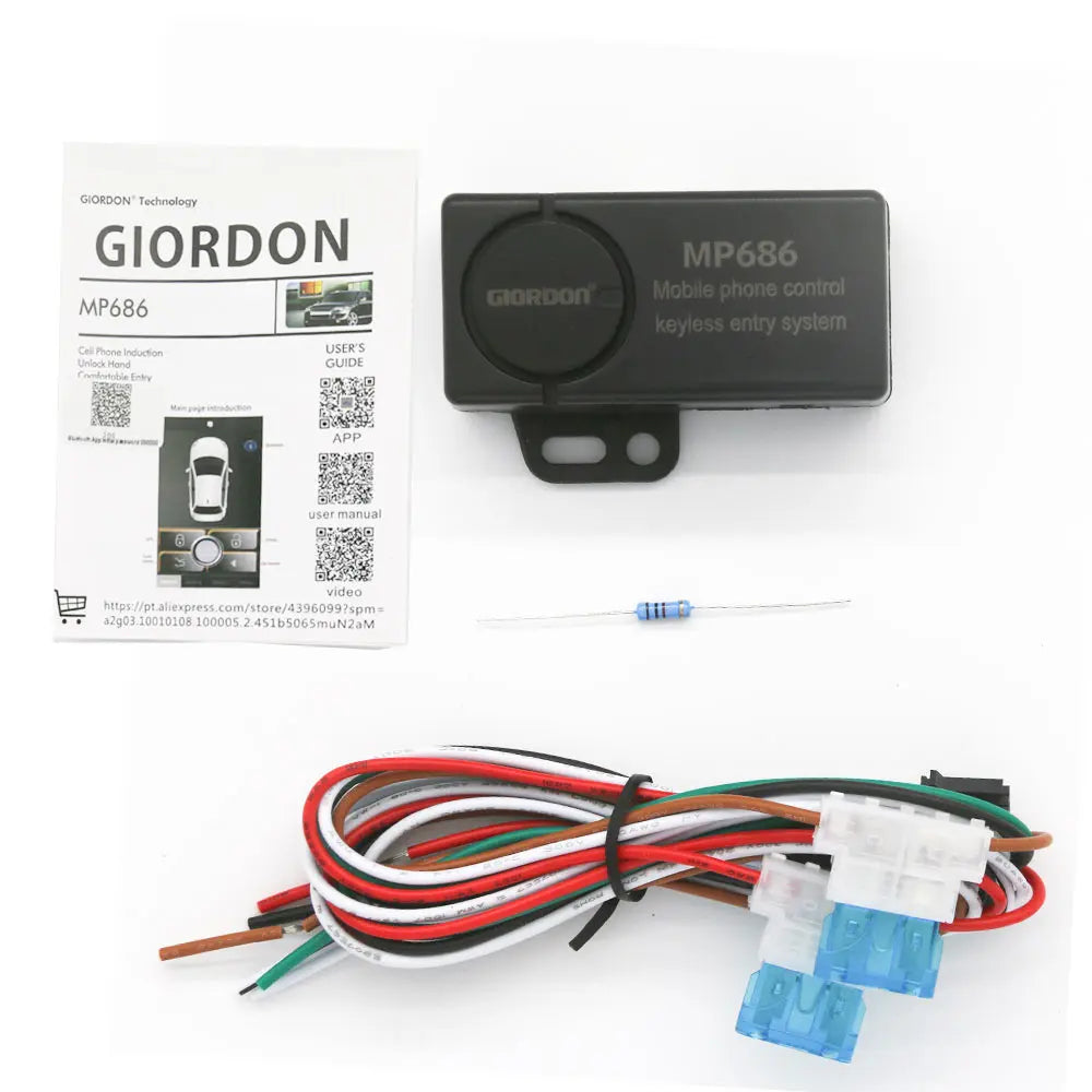 Smartphone Car Alarm System for iOS & Android – Remote Smart Key PKE Car Start/Stop Security & Keyless Entry System