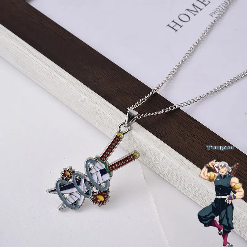 Demon Slayer Anime Necklace – Kimetsu no Yaiba Enamel Pendant Choker, Stainless Steel Cosplay Jewelry Gift