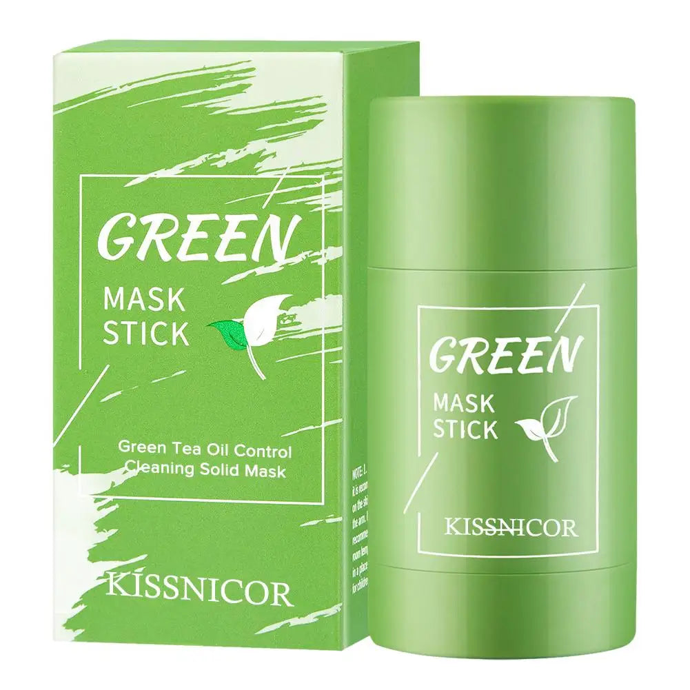 40g Green Tea Blackhead Removal Solid Mask – Pore Cleansing Stick for Blemishes & Shrinking Pores, Korean Skin Care