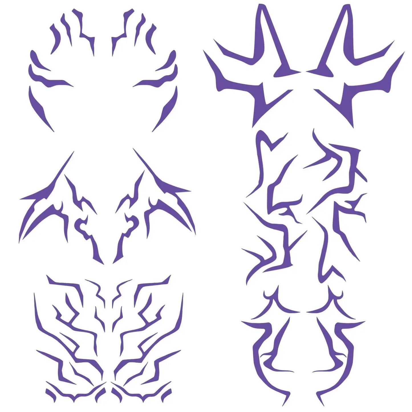 UV Glow Kpop Demon Hunters Temporary Tattoos — Rumi & Jinu Fluorescent Face & Body Art, Blacklight Party Cosplay Stickers for Fans