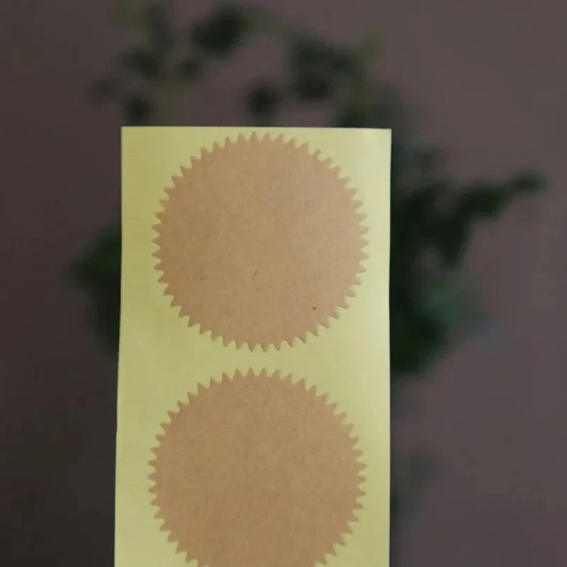 100PCS 45mm Gold Foil Embossed Stickers – Serrated Seal Labels for Diplomas, Awards & Certificates