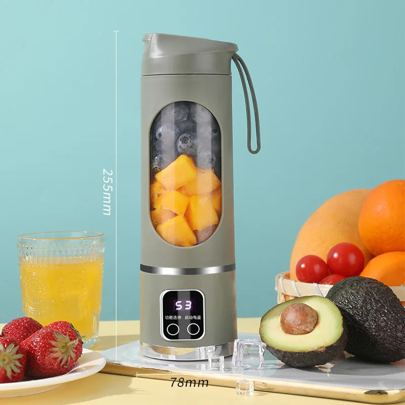 2025 Mini Electric Ice Crusher & Juicer – Household 450ML Juicer with Powerful Motor and Digital Display