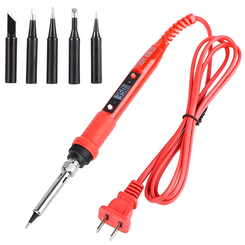 JCD 220V 80W LCD Electric Soldering Iron 908S – Adjustable Temperature with Quality Tips & Soldering Kit