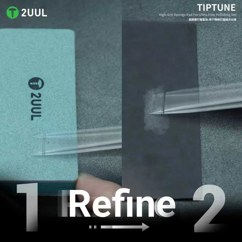 2UUL TIPTUME High-Grit Sponge Pad Tweezers – Ultra-Fine Polishing and Grinding Tool Set for Mobile Phone Repair FM02