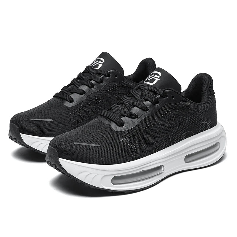 Unisex Air Cushion Running Sneakers - Plus Size 45 Mesh Platform Sport Shoes for Gym & Casual Wear