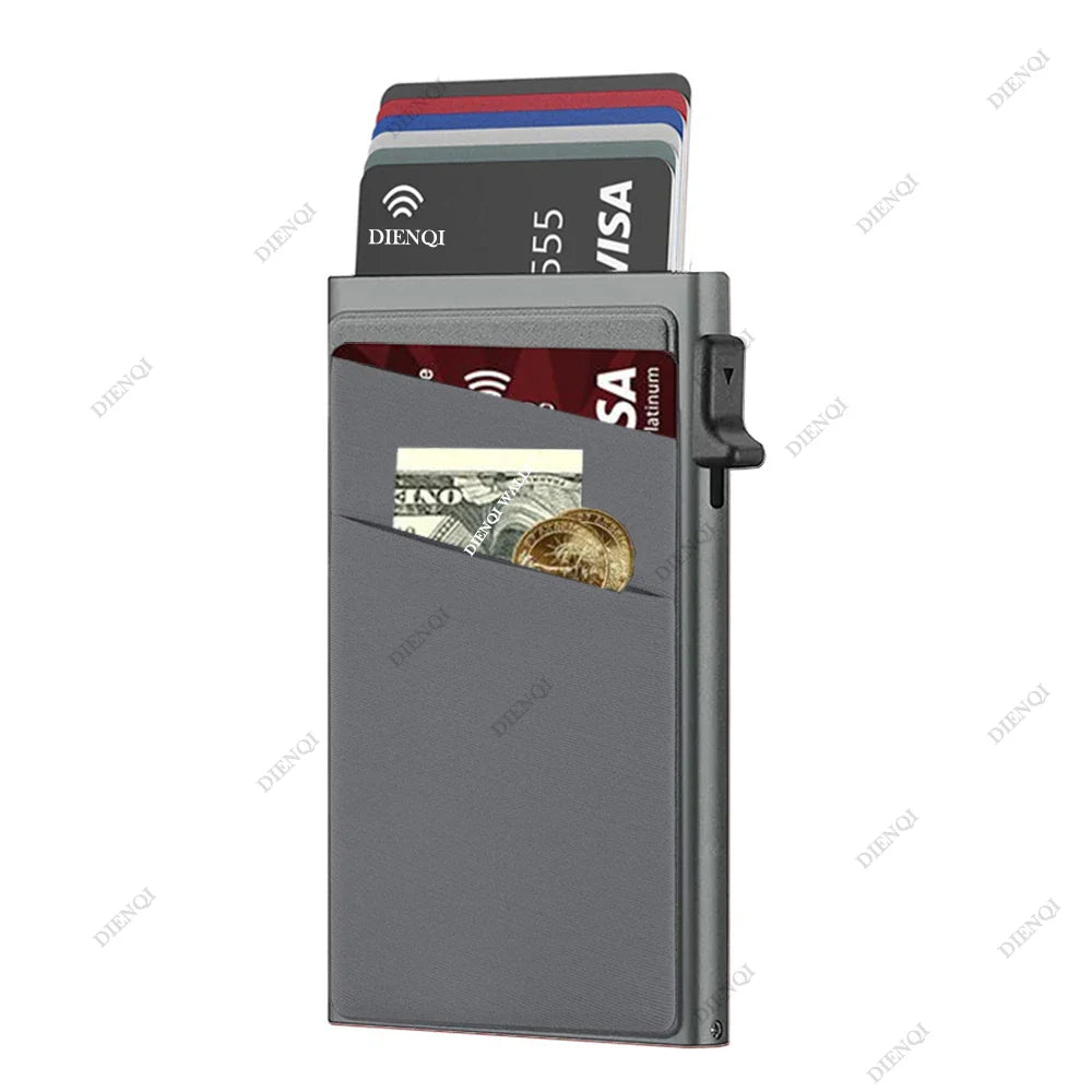 Anti-Theft RFID Aluminum Card Holder – Minimalist Smart Wallet Metal Case for Card Protection
