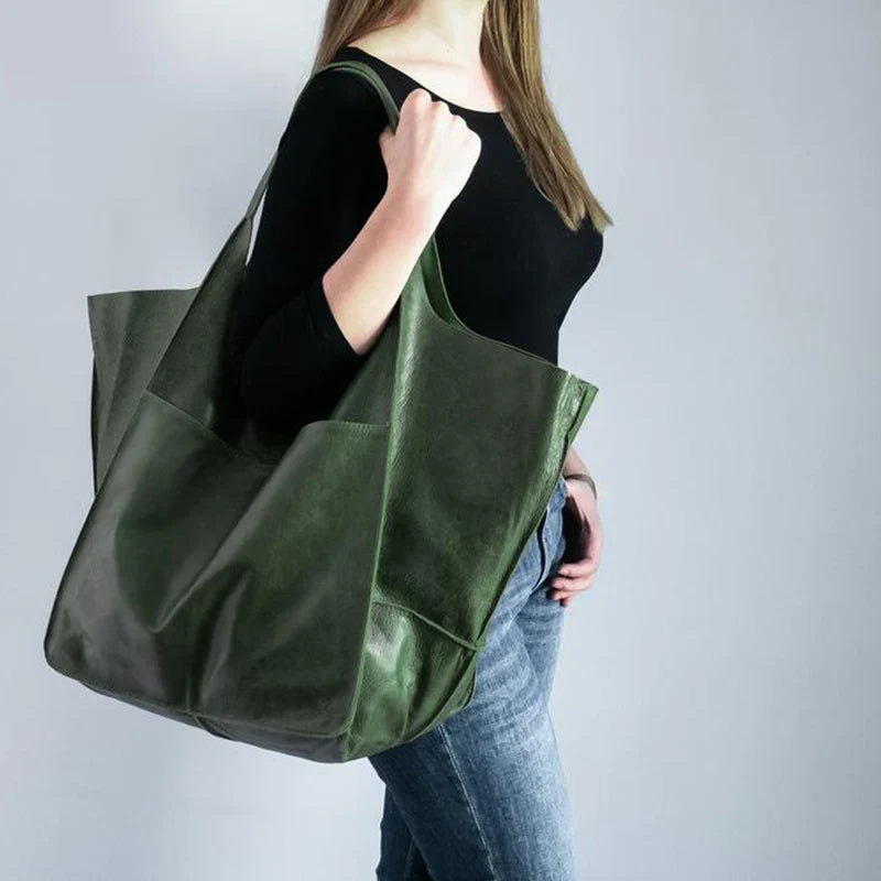Rretro Handmade Large Beach Tote Bag – High Capacity Zipper Shoulder Handbag for Ladies