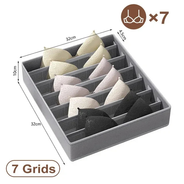 Underwear Organizer Storage Box – Bra, Panties & Socks Foldable Drawer Separator for Bedroom Wardrobe Clothes