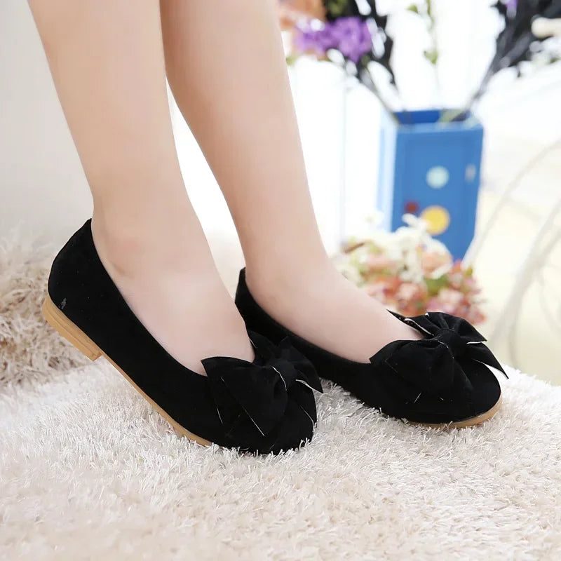Girls Big Bow Candy Color Sandals - Soft PU Leather Slip-On Casual Shoes for Kids