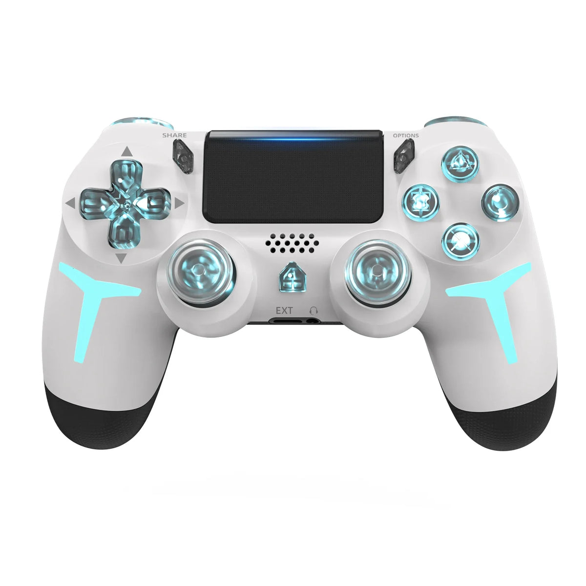 GAMINJA RGB Wireless Game Controller - Bluetooth Gamepad for PS4 PS3 PC with LED Lights, 6-Axis Gyro and Dual Vibration