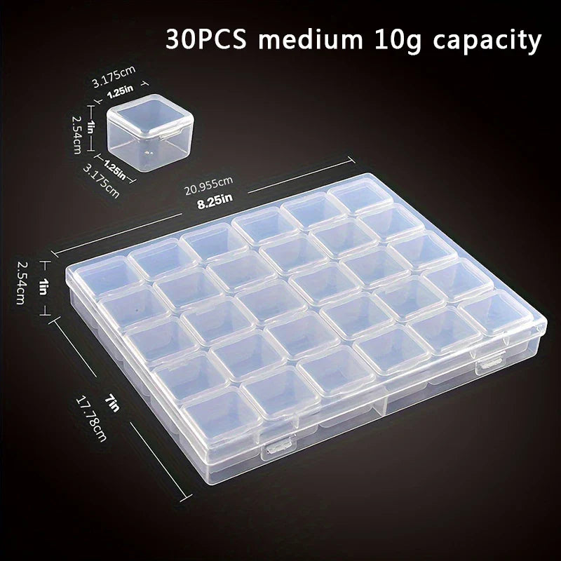 Multifunctional Transparent Storage Box Set - Ideal for Rice, Beads, Pills & Diamond Paintings, Convenient Organizer