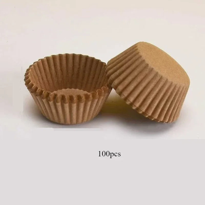 100 Count Food Grade Non-Stick Baking Cups, Greaseproof Cupcake Liners for Desserts & Microwave Use