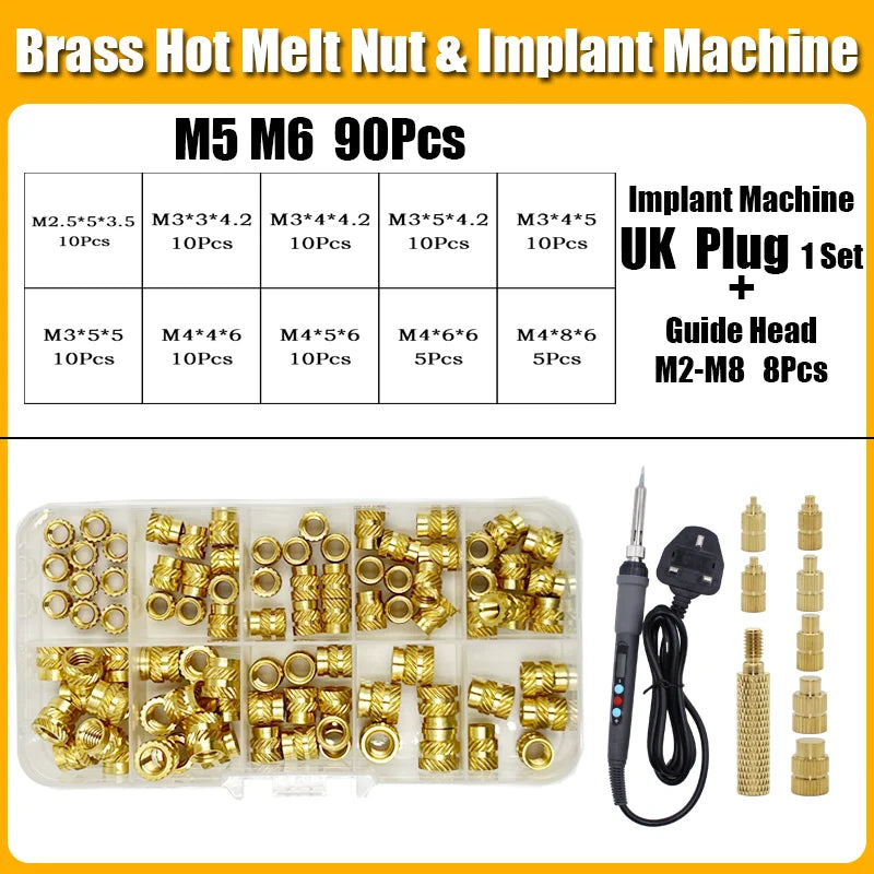 Brass Hot Melt Insert Knurled Nut – Copper Thermal Conduction Nut for 3D Printer Plastic Heat Insertion Tool