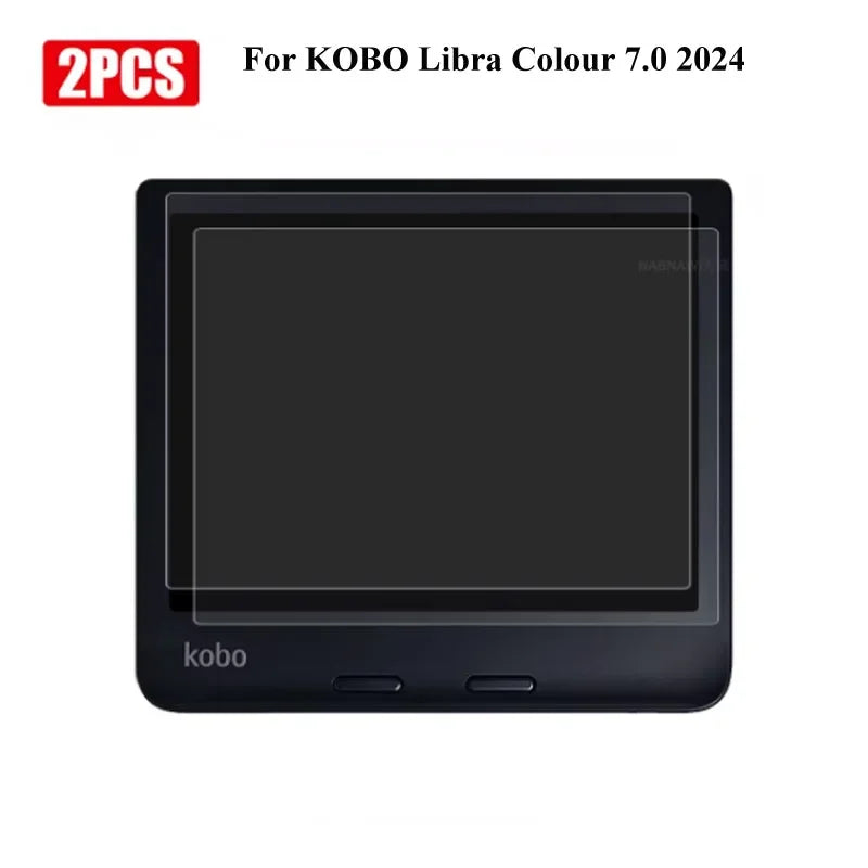 2PCS Tempered Glass Screen Protector for KOBO — Fits Libra 2, Clara Colour, Clara 2E 6-7 Inch, Clear Protective Film