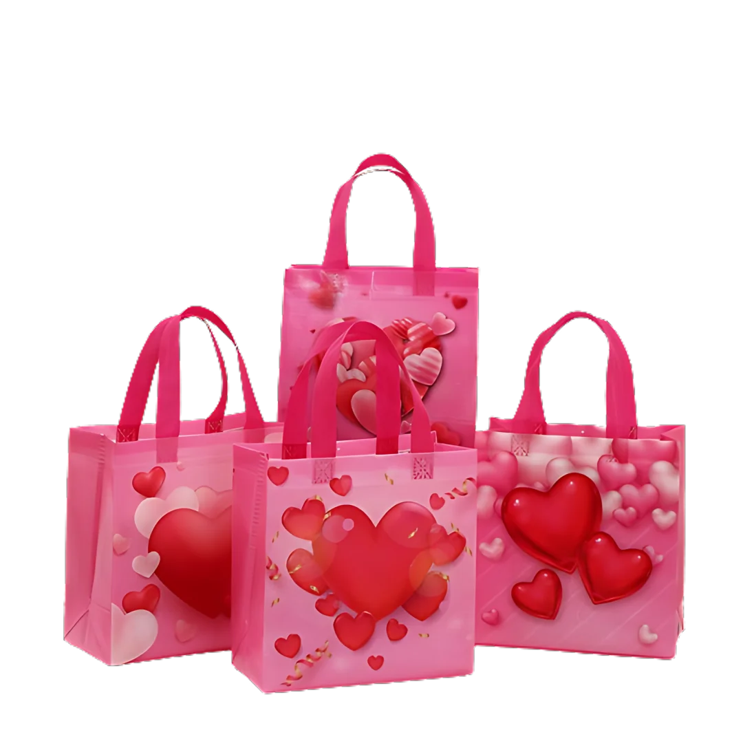 Valentine's Day Non-Woven Tote Bag: Waterproof Gift Packaging for Valentine's Day Gift Decoration