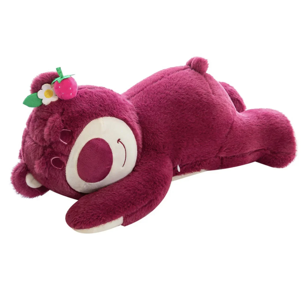 New Disney Kawaii Toy Story Lotso Bear Plush Pillow – Strawberry Sofa Stuffed Toy for Kids & Birthday Gift