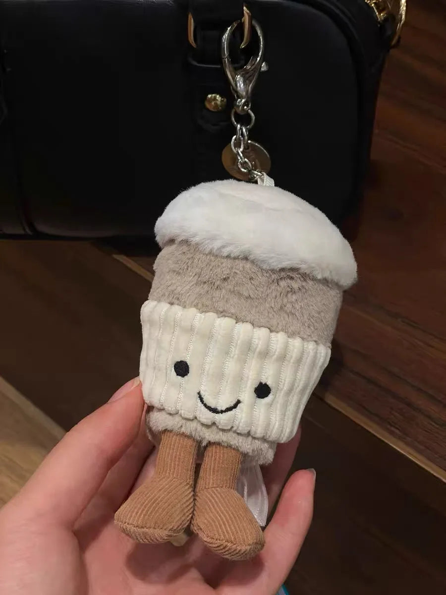 Hot Fun Marshmallow Keychain – Cute Two-Tone Cotton Candy Soft Bag Pendant, Doll Accessory for Xmas Gifts
