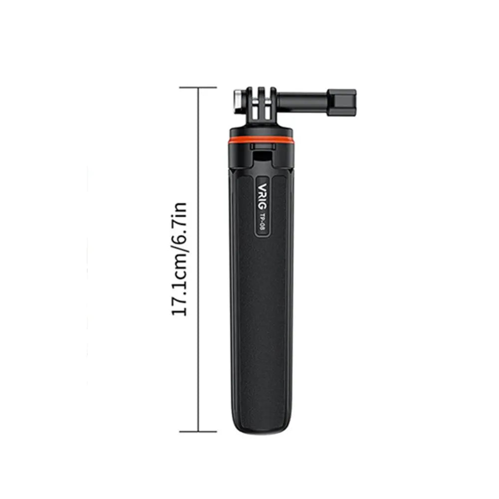 Aluminum Extendable Selfie Stick Tripod – Mini Portable Vlog Tripod for GoPro Hero 12-6, Osmo Action, Insta360 One R & X3