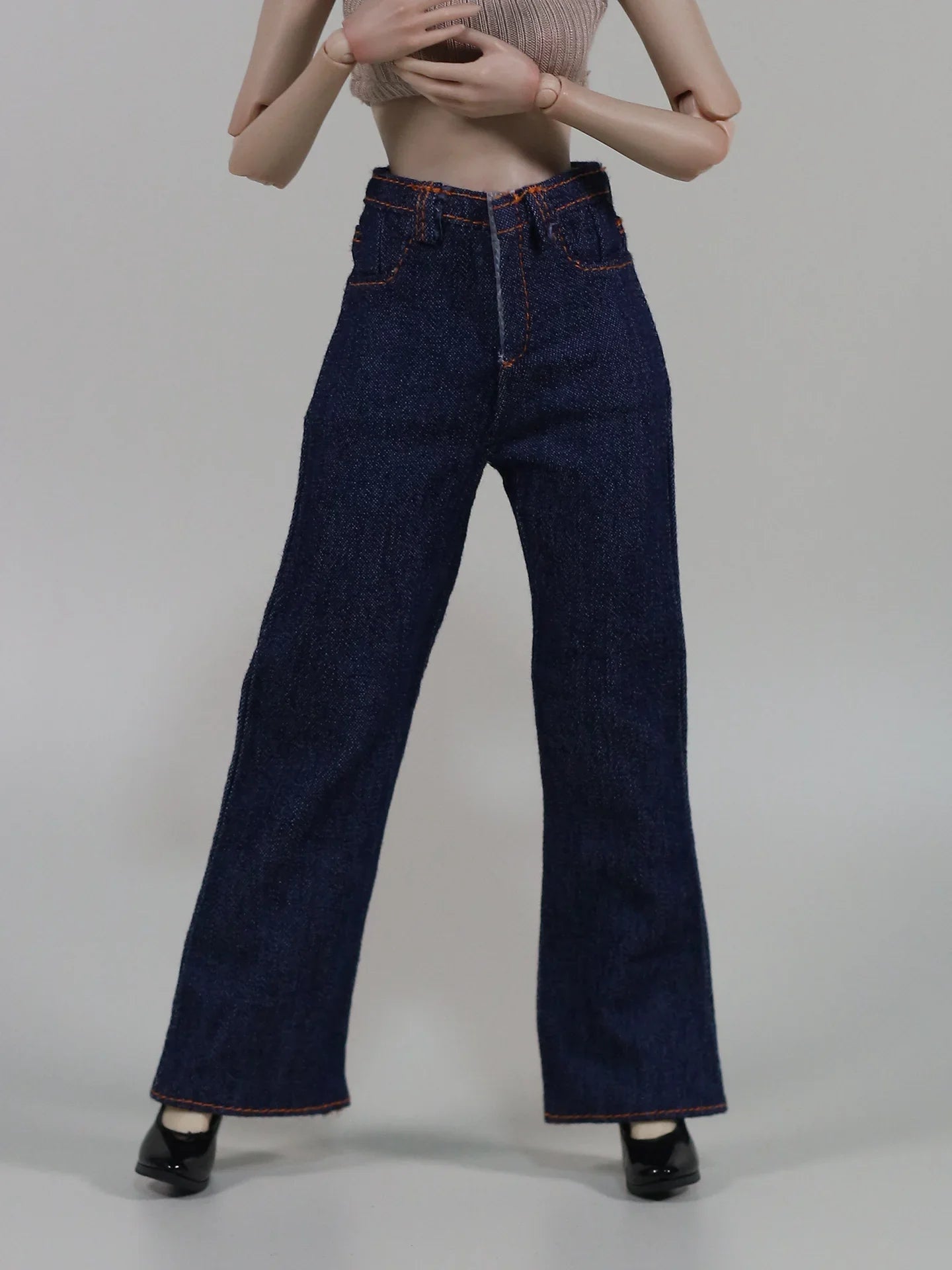 1/6 Scale Female Doll Jeans – Straight-Leg & Wide-Leg Pants for 12" Action Figure Clothes, Doll Accessories