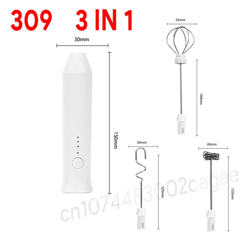 Upgraded USB Rechargeable Electric Milk Frother & Egg Beater – 3-Speed Handheld Mini Coffee Blender for Espresso & Kitchen Use